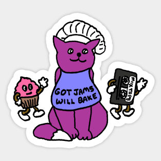 Got Jams Will Bake Kitty Sticker